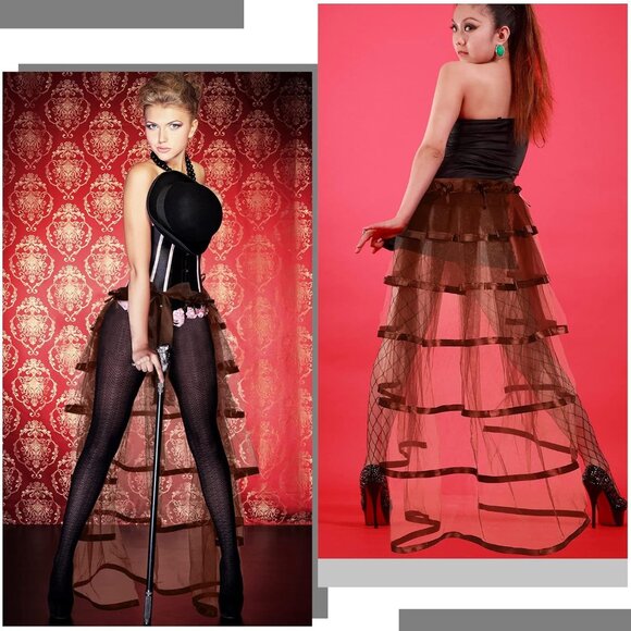 Steampunk Bustle Skirt Victorian Lace Tutu Costume for Women - Picture 6 of 6